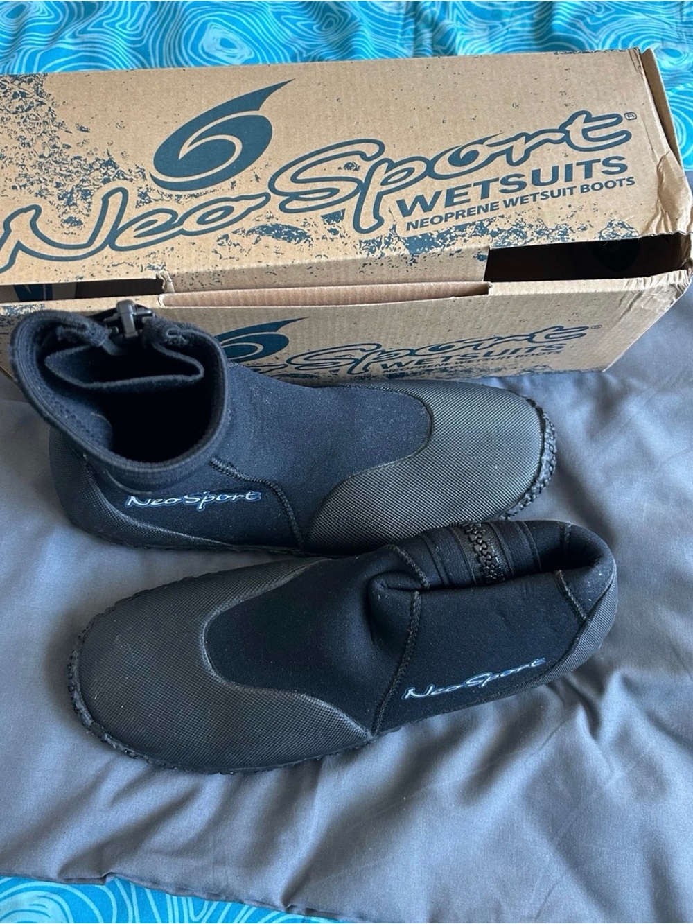 Neosports Neoprene Hightop 5mm Wetsuit Booties hardsole Men’s Size 10 NWT in Box